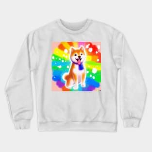 Rainbow Shiba Inu Crewneck Sweatshirt